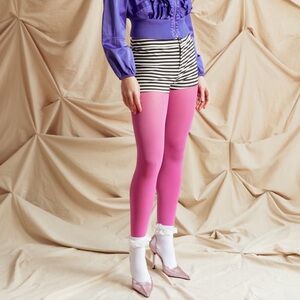 Black and White Striped Micro Shorts